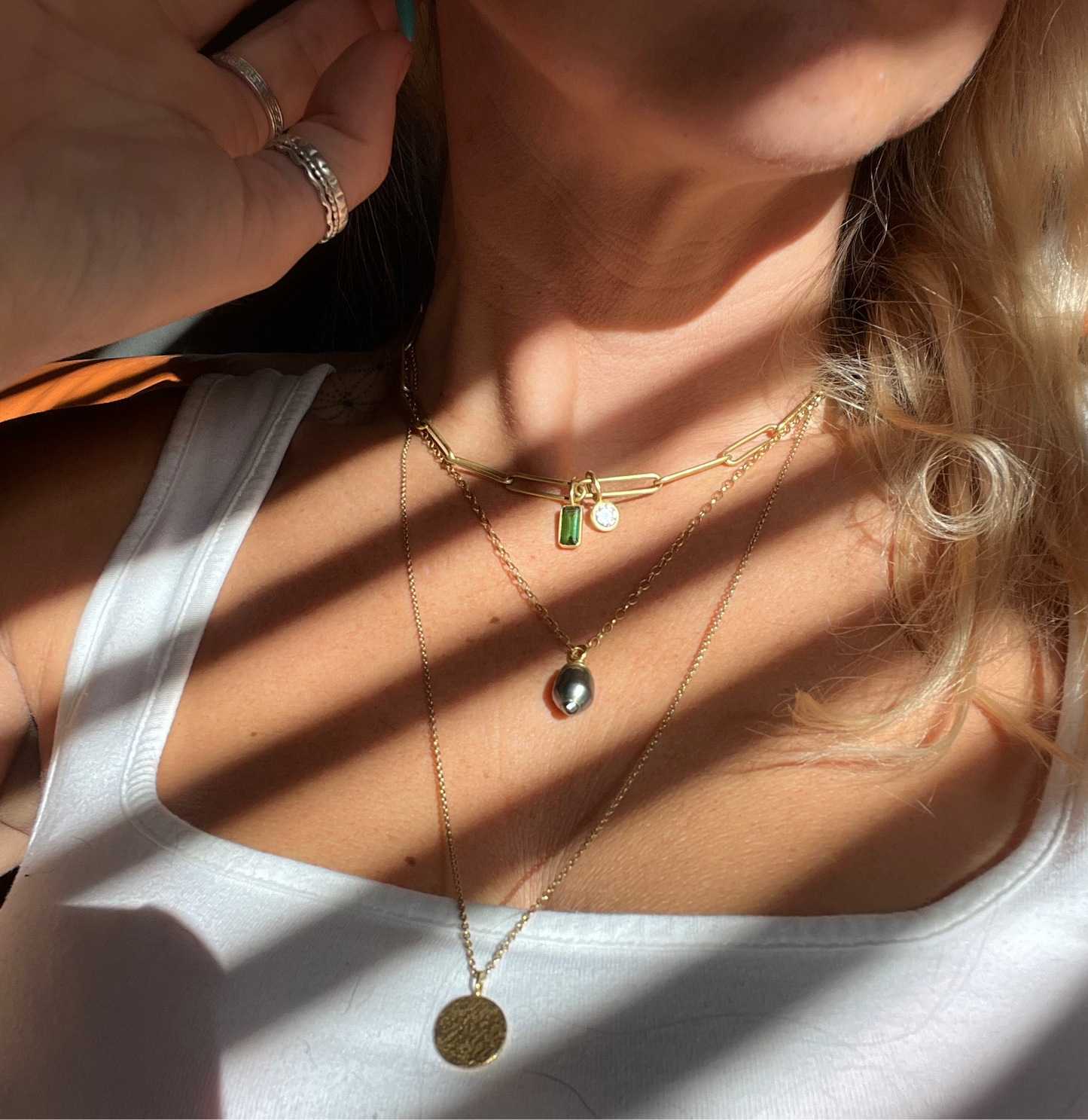 18ct Gold Set Green Tourmaline Pendant