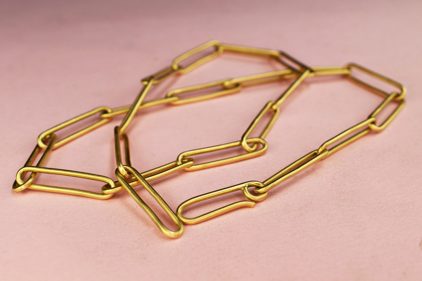 18ct Gold Handmade Paperclip Chain Necklace