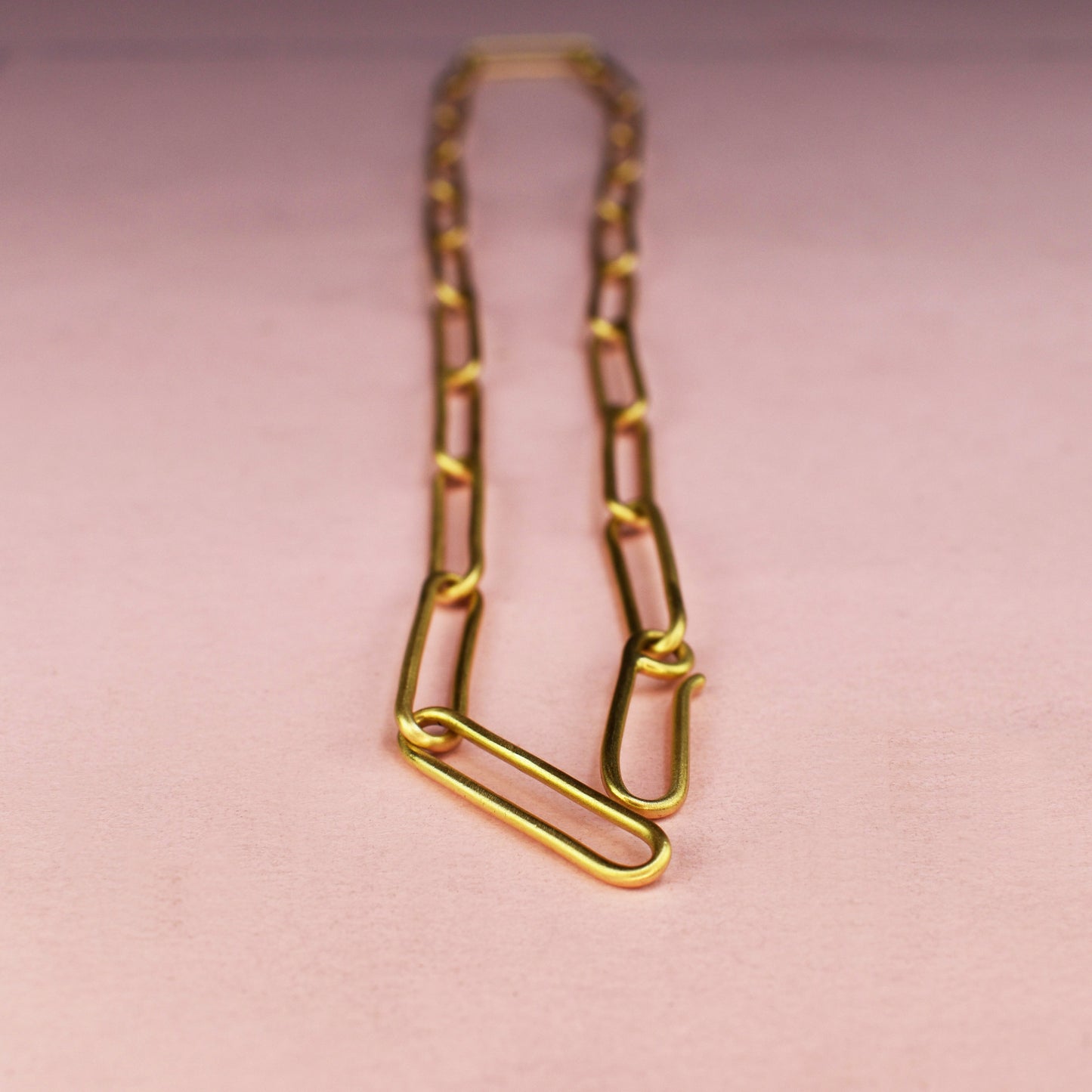 18ct Gold Handmade Paperclip Chain Necklace