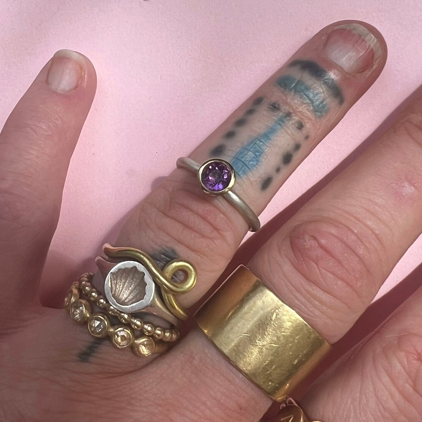 18ct Gold Set Amethyst Ring