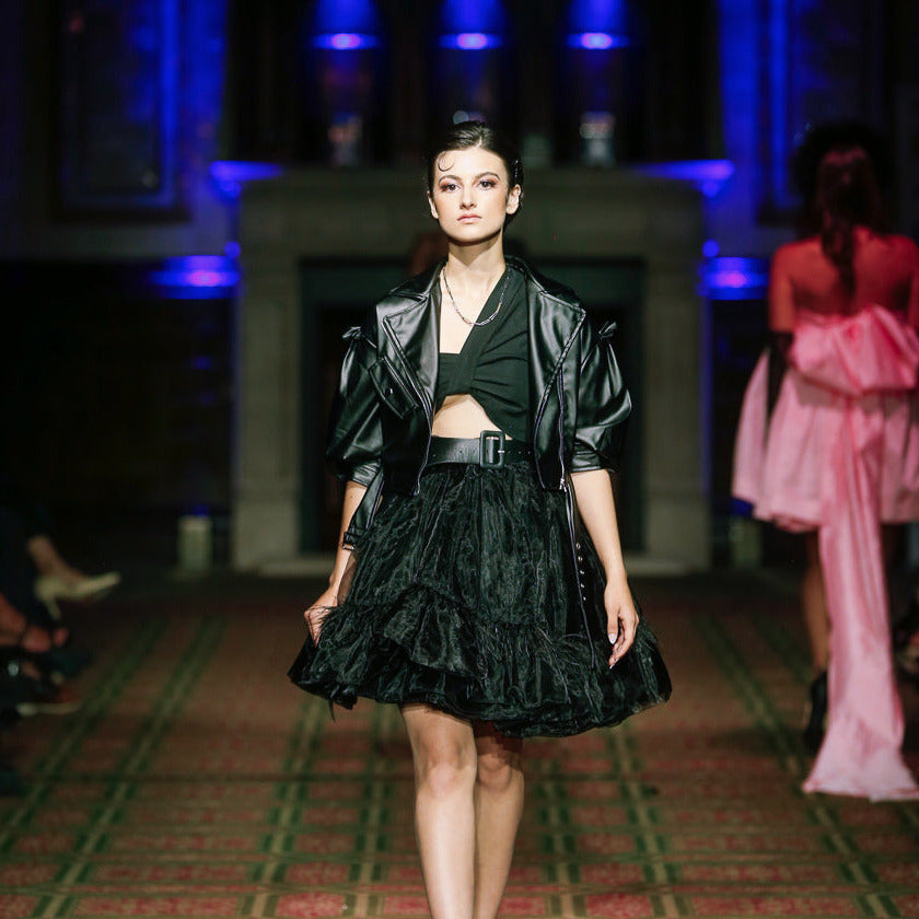 chunky black and gold paperclip chain, London fashion week, LFW, paperclip chain, paperclip necklace, paperclip bracelet, recycled sterling silver, black silver, London fashion week jewellery