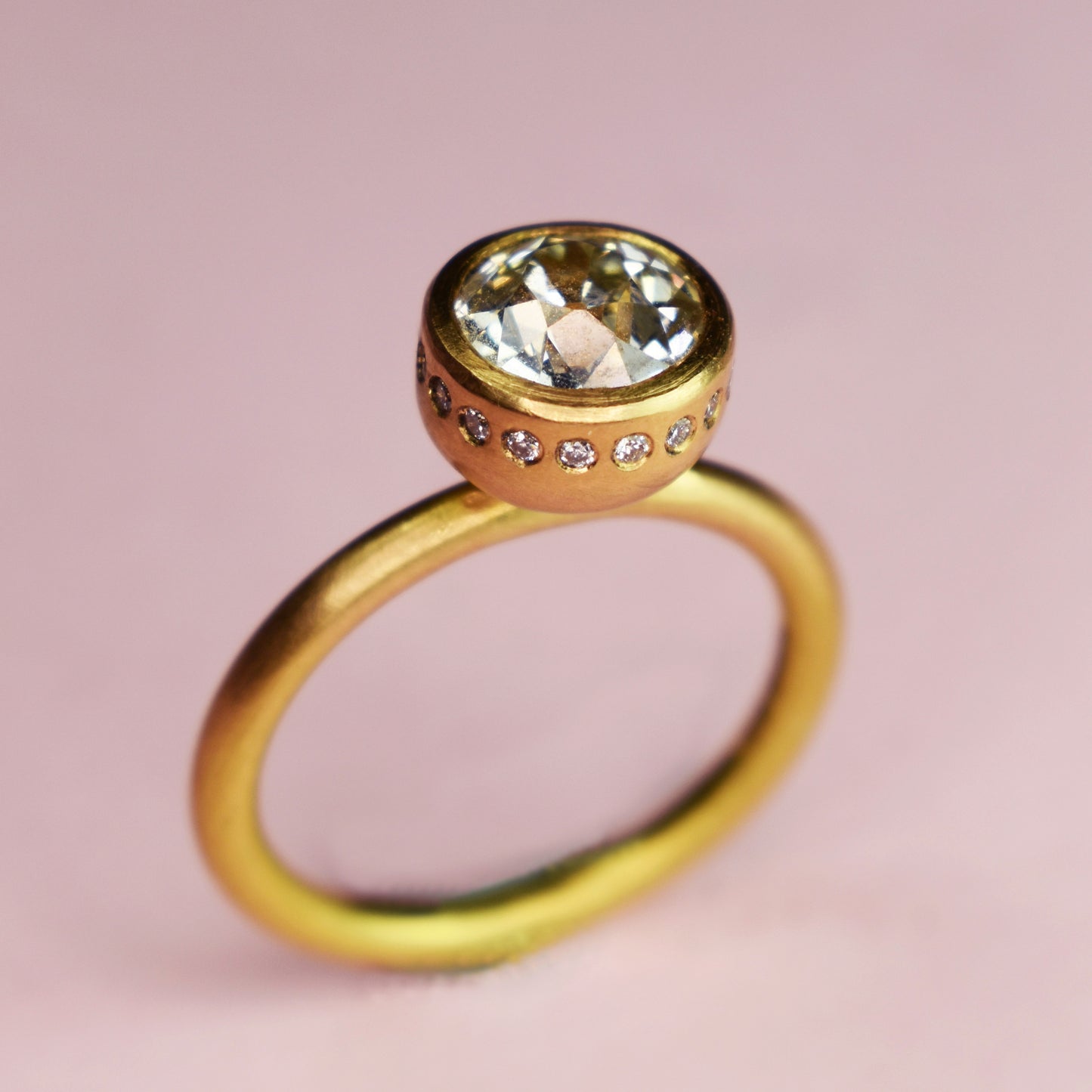 22ct Gold 1.6ctw Old Cut GIA Certificated Diamond Ring