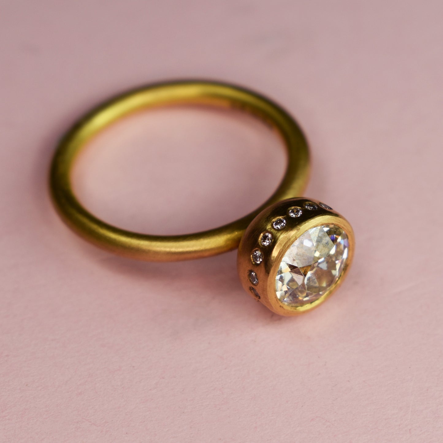 22ct Gold 1.6ctw Old Cut GIA Certificated Diamond Ring