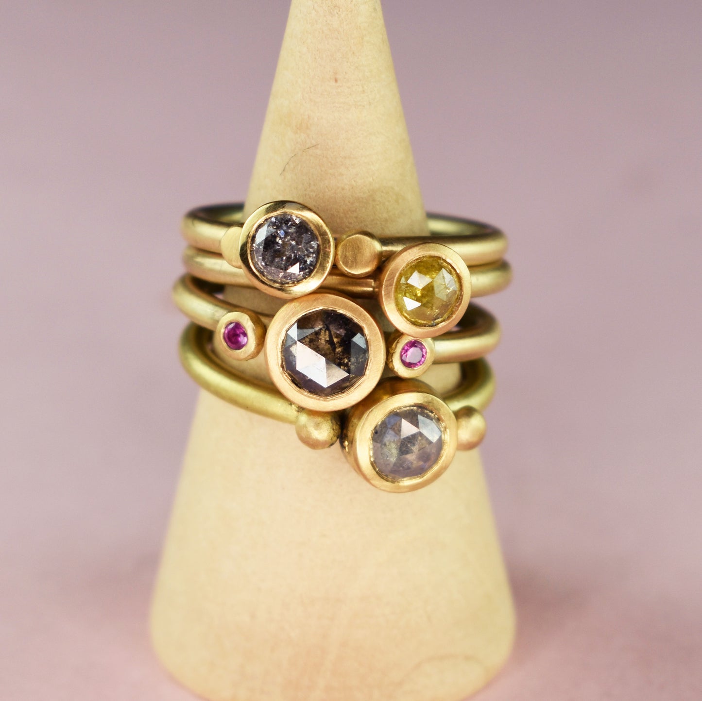 22ct & 9ct Gold Yellow Diamond Ring