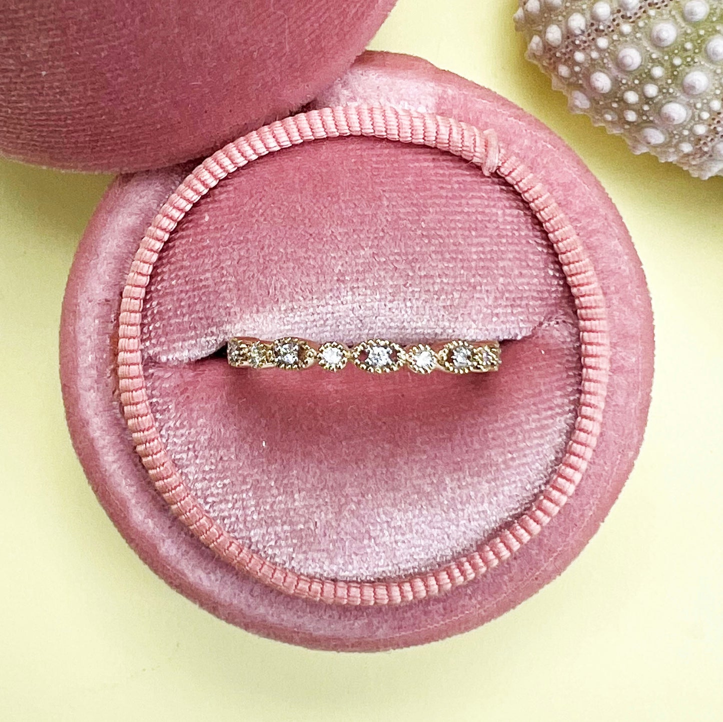 9ct yellow gold diamond mill grain eternity ring, 9ct yellow gold ring, gold diamond ring, yellow gold eternity ring, half cut diamond eternity ring, 9ct yellow gold eternity ring
