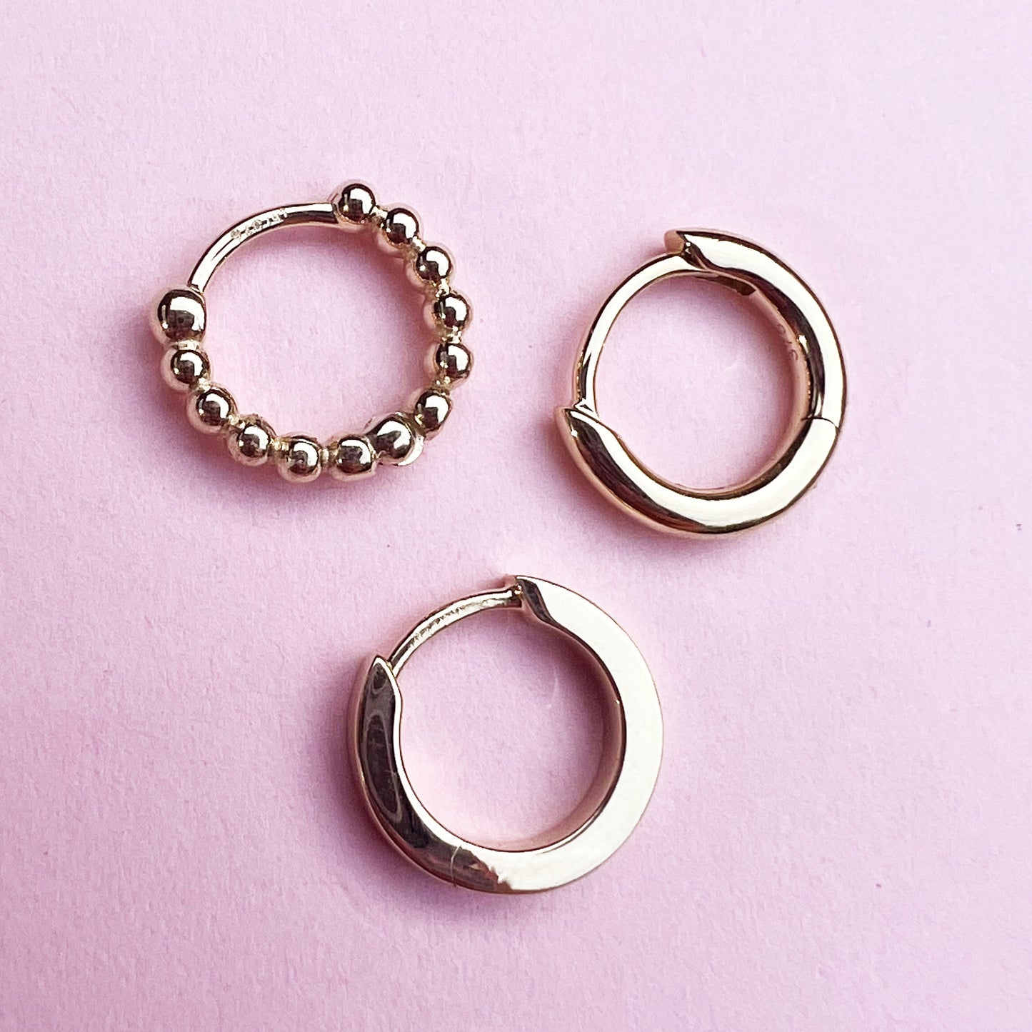 9ct gold square huggie hoop, gold huggie hoop, 9ct gold earring, 9ct gold, square earring, handmade jewellery, single gold huggie, single gold earring