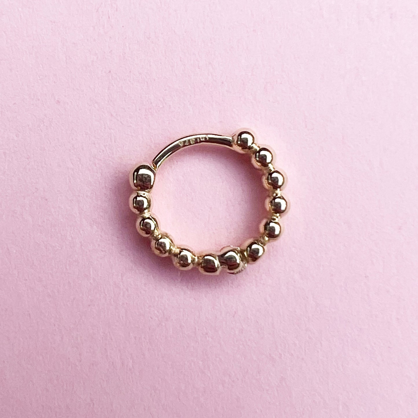 9ct gold bobble huggie hoop, gold huggie hoop, 9ct gold earring, 9ct gold, bobble earring, handmade jewellery, single gold huggie, single gold earring