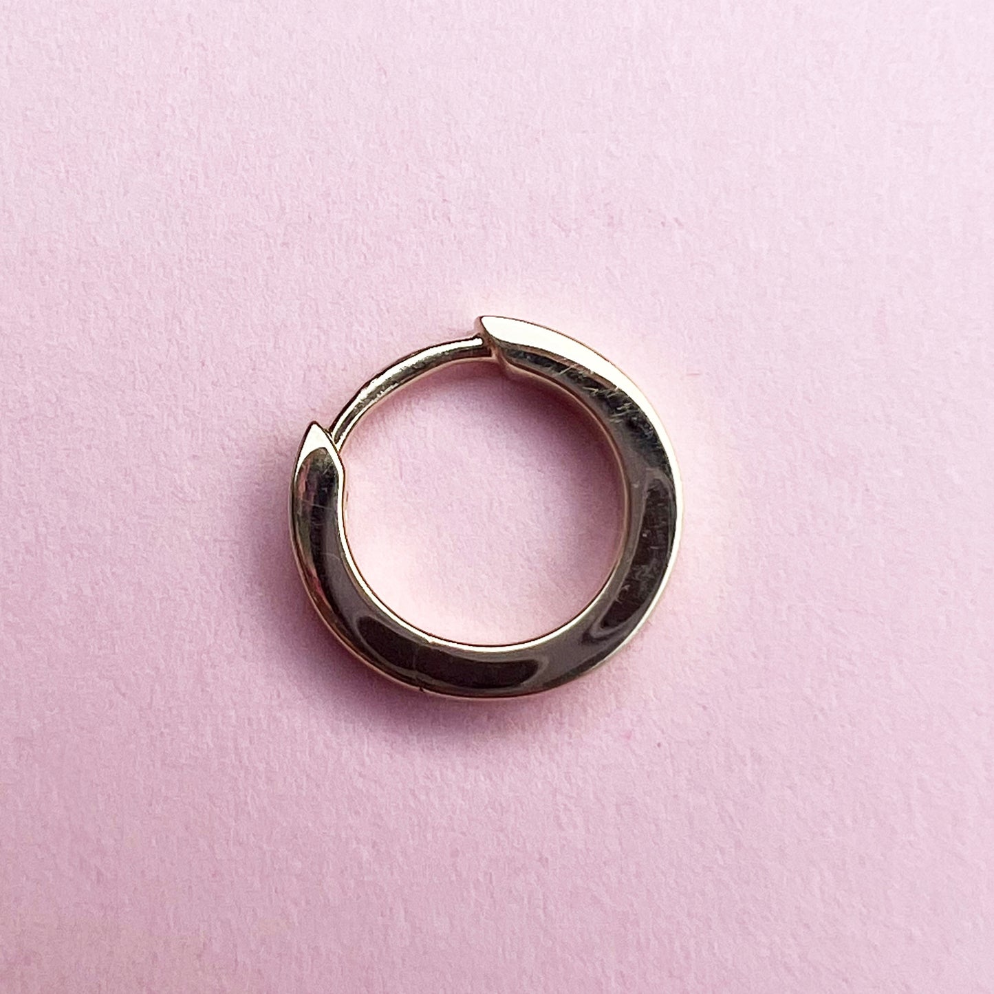 9ct gold square huggie hoop, gold huggie hoop, 9ct gold earring, 9ct gold, square earring, handmade jewellery, single gold huggie, single gold earring