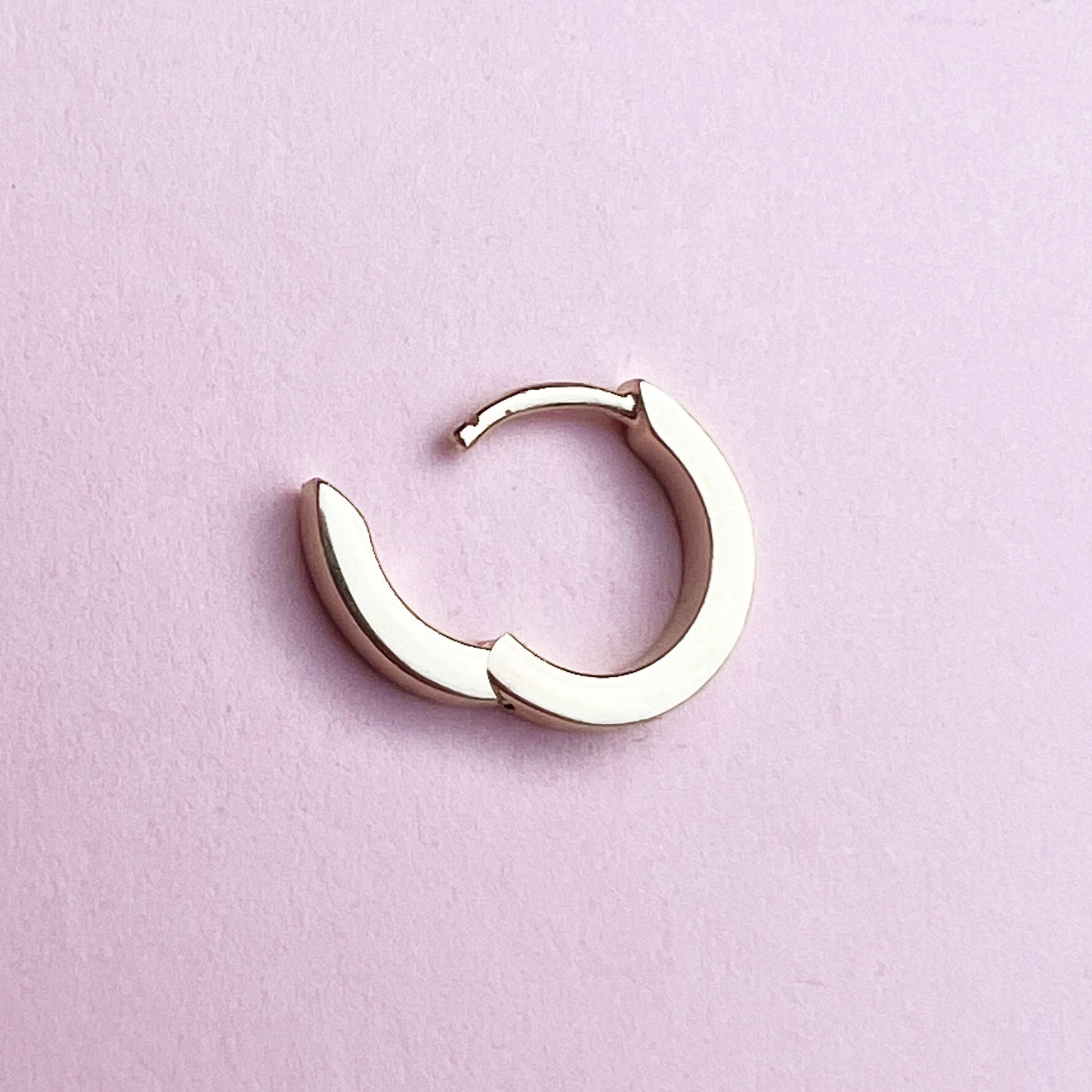 9ct gold square huggie hoop, gold huggie hoop, 9ct gold earring, 9ct gold, square earring, handmade jewellery, single gold huggie, single gold earring