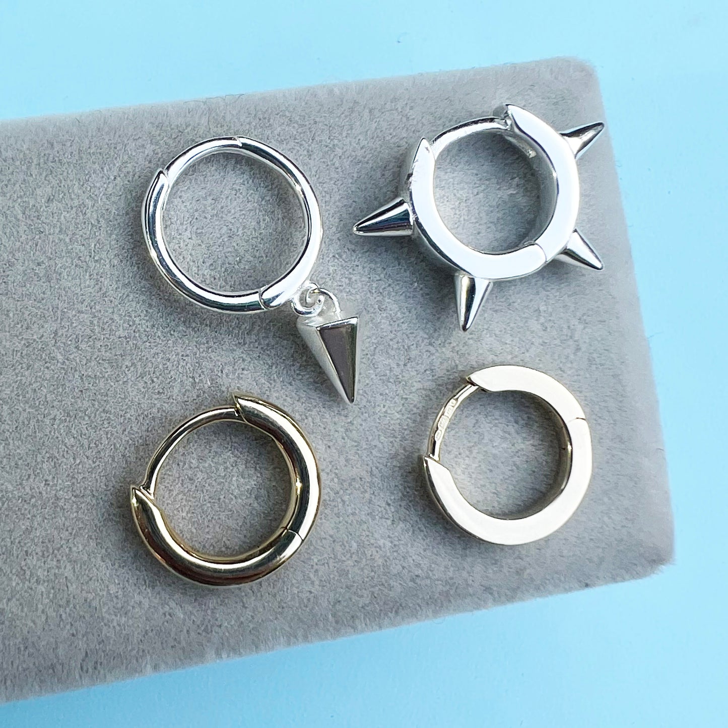9ct Gold Square Huggie Hoop