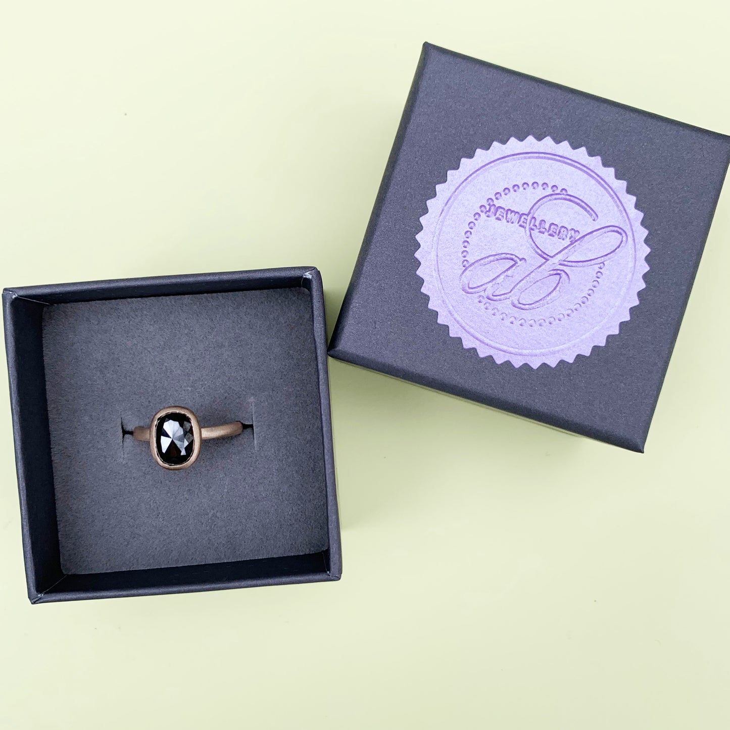 oval black diamond rose cut ring, 9ct yellow gold diamond ring, 9ct yellow gold black diamond ring, black diamond rose cut gold ring, diamond ring, 9ct gold ring, 9ct yellow gold