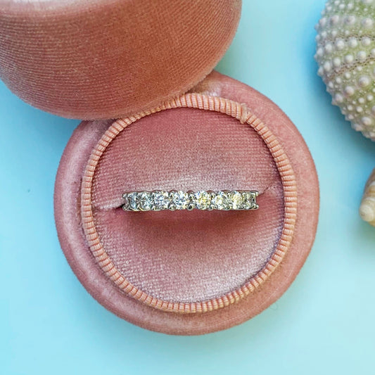 1.00 carats, 18ct white gold ring, eternity ring, 18ct white gold, 1.00 diamond carats, diamond ring, white gold and diamond, half cut, half cut diamond ring