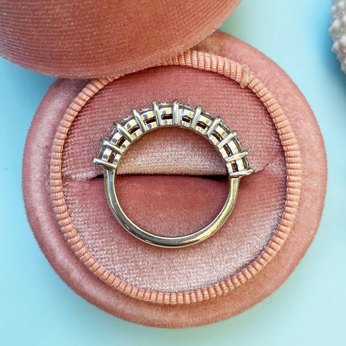1.00 carats, 18ct white gold ring, eternity ring, 18ct white gold, 1.00 diamond carats, diamond ring, white gold and diamond, half cut, half cut diamond ring