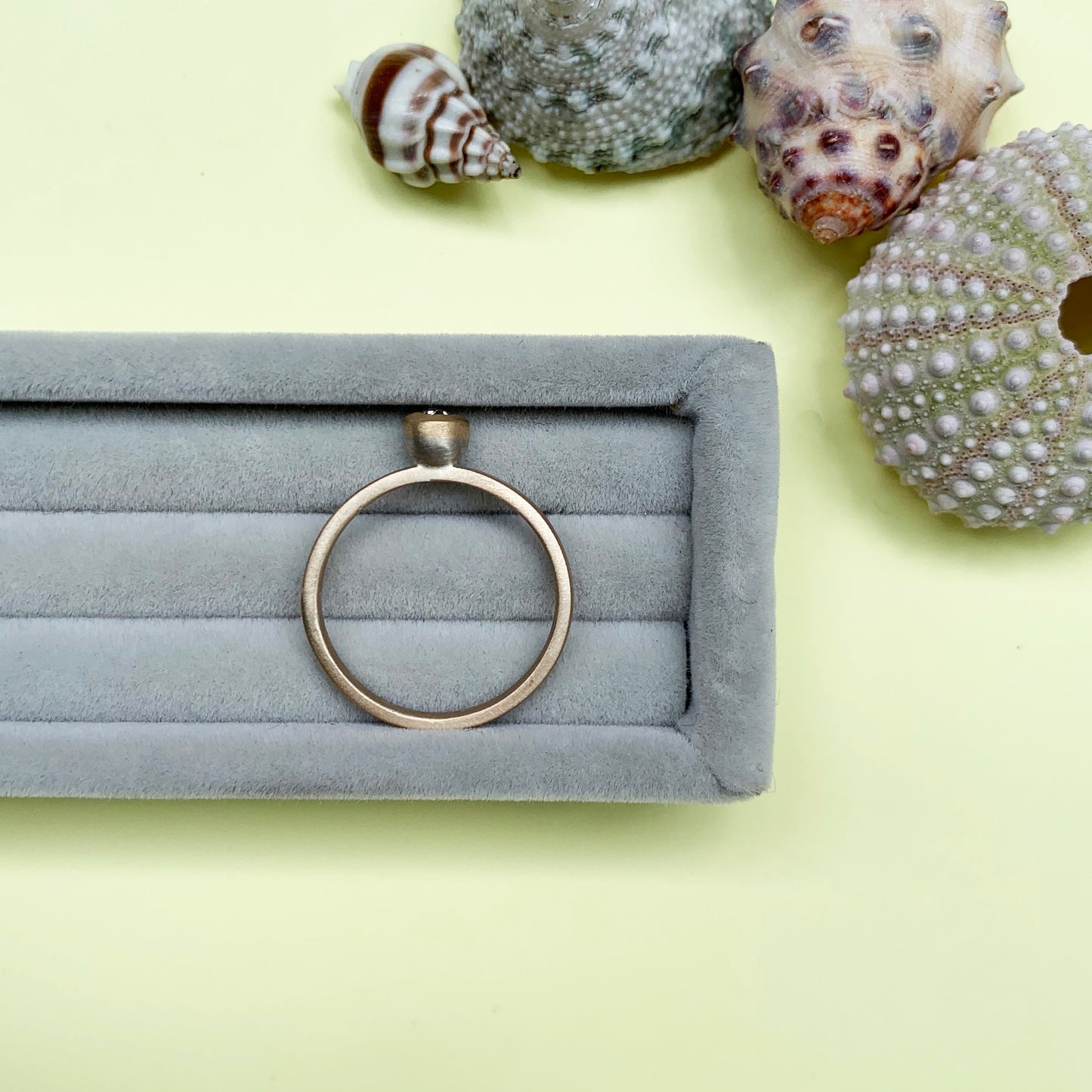 cut diamond bezel set in 18ct yellow gold ring, 18ct yellow gold diamond ring, diamond ring, gold ring, yellow gold diamond ring, gold diamond ring with satin finish, gold satin finish ring