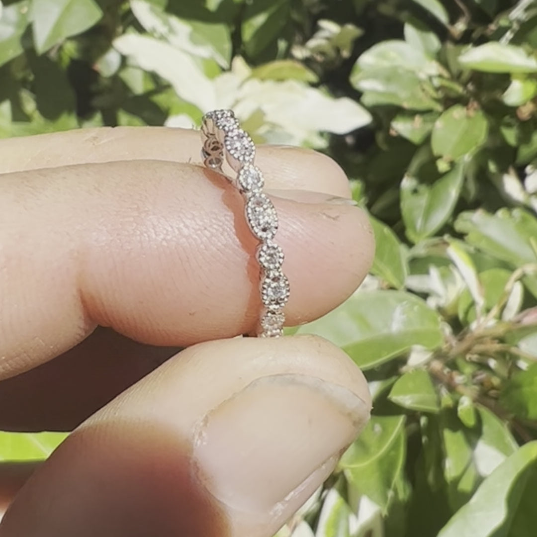 9ct white gold brilliant cut diamond millgrain full eternity ring, diamond ring, 9ct white gold diamond ring, 9ct white gold ring, eternity ring, white gold eternity ring, white gold diamond millgrain full eternity ring
