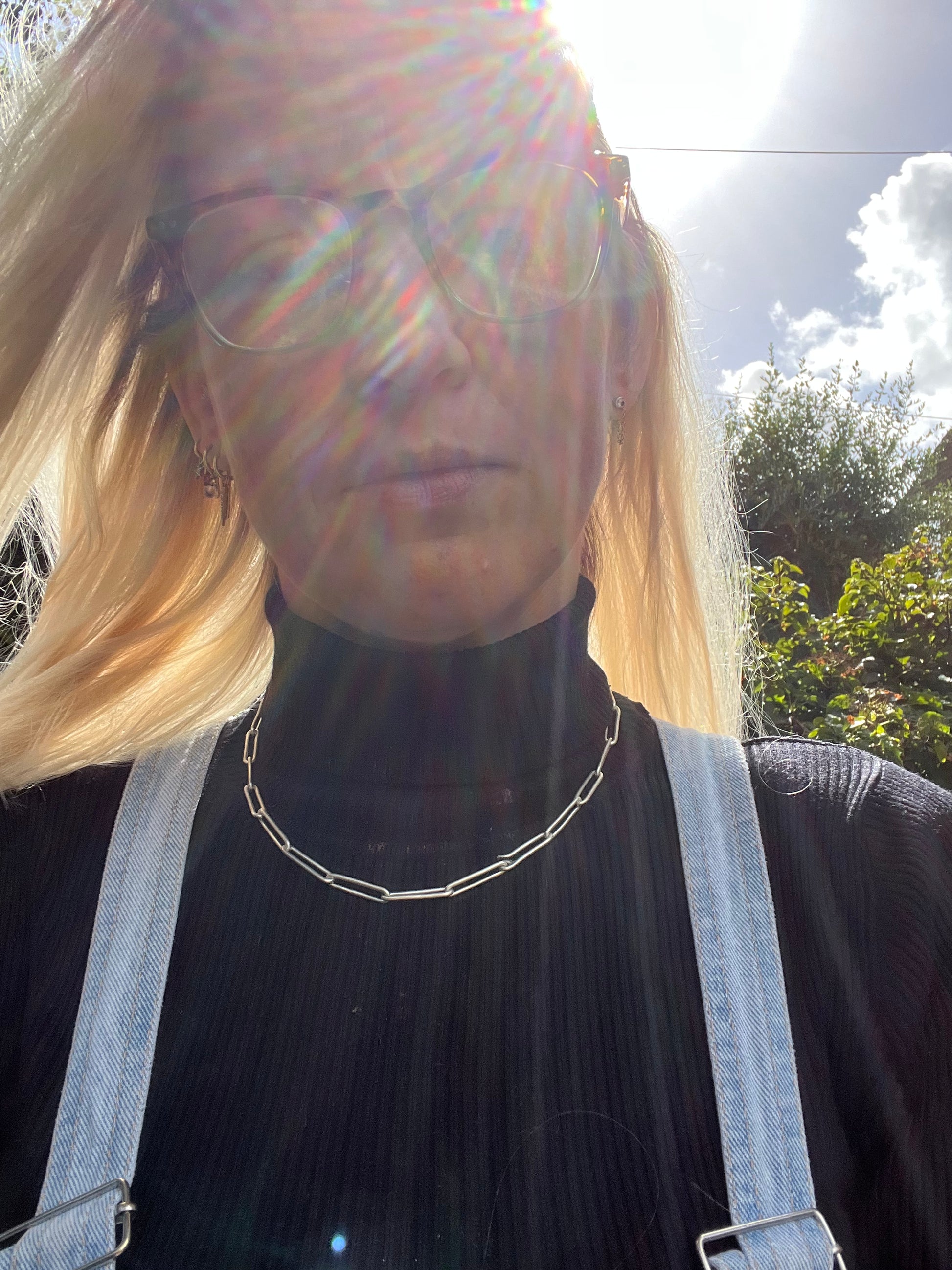 Chunky polished paperclip chain, Paperclip chain, LFW, London fashion week, London fashion week jewellery, polished silver paperclip chain, recycled silver, recycled silver paperclip chain