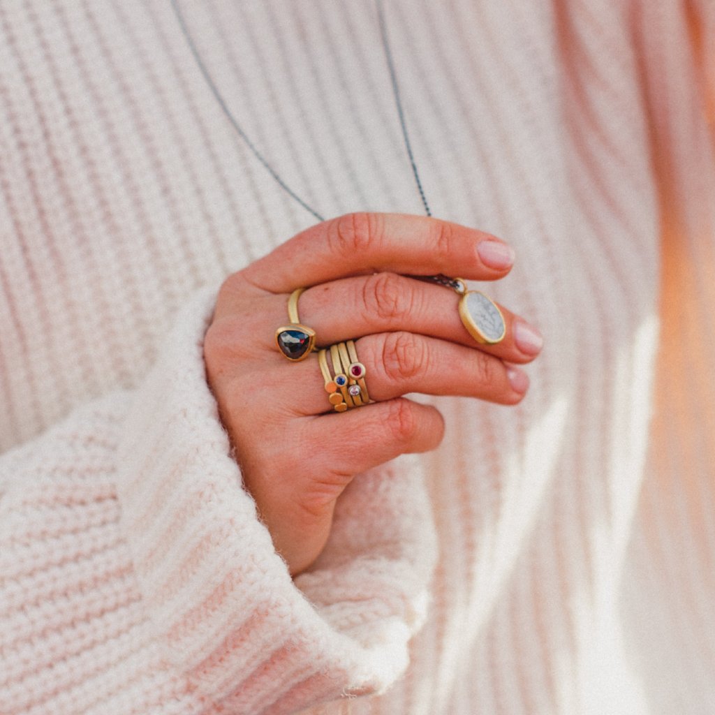 18ct gold delicate stacking ring, stacking ring, 18ct gold ring, 18ct gold bubble ring, 18ct gold bubble detail ring, bubble ring, gold stacking ring, matt finish ring
