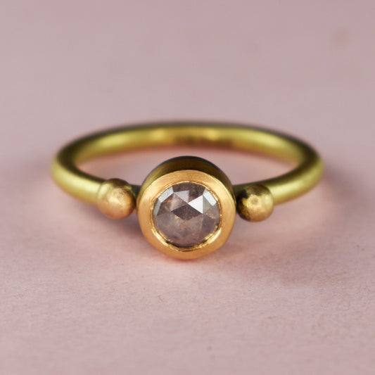 22ct & 18ct Gold Grey Diamond Ring
