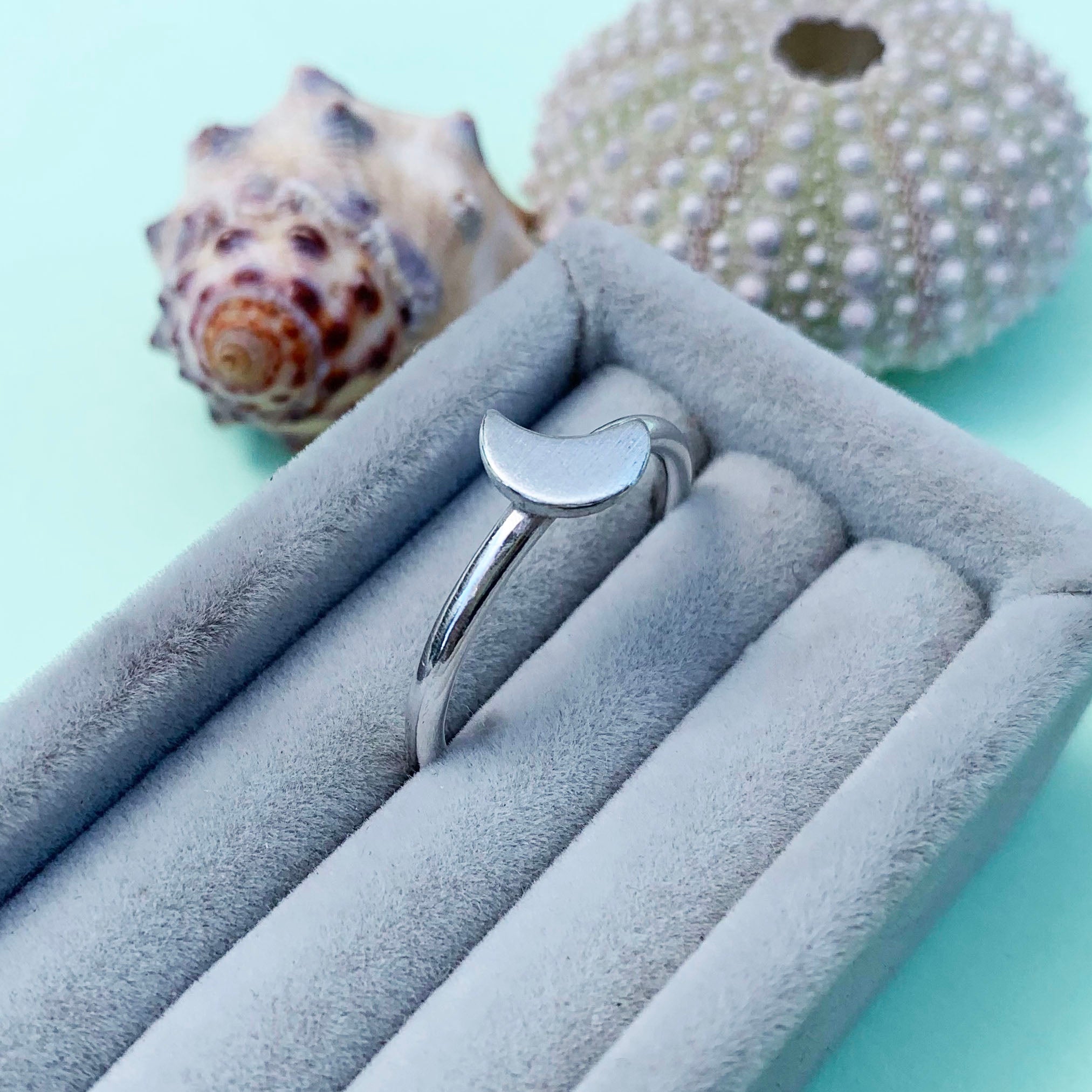 Silver sales moon ring