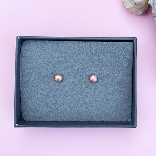9ct rose gold, rose gold earring, rose gold pebble studs, 9ct rose gold studs, simple studs, matt finish, rose gold matt earrings, rose gold pebble stud earrings, pebble earrings with matt finish