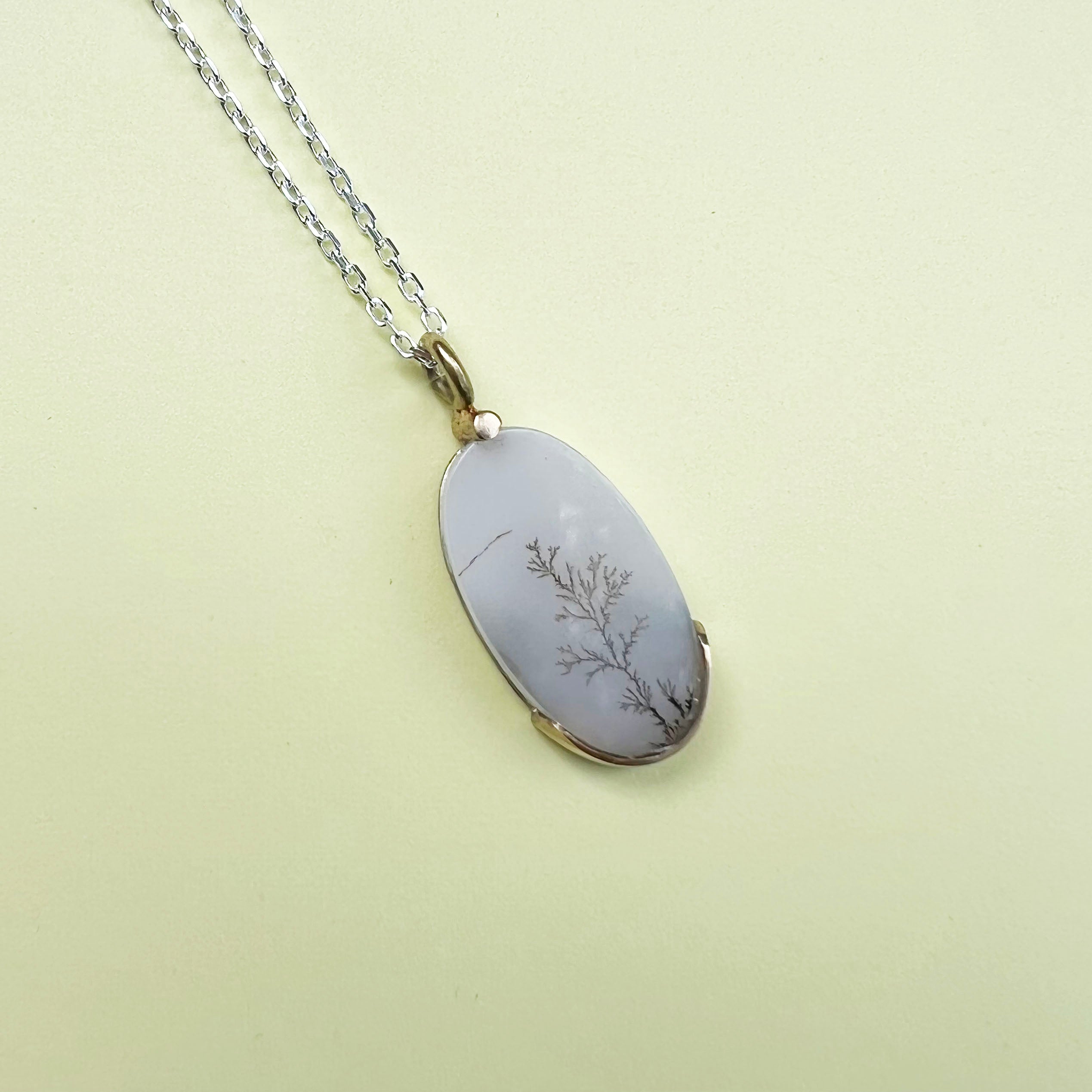 18ct Gold & Dendritic Agate necklace