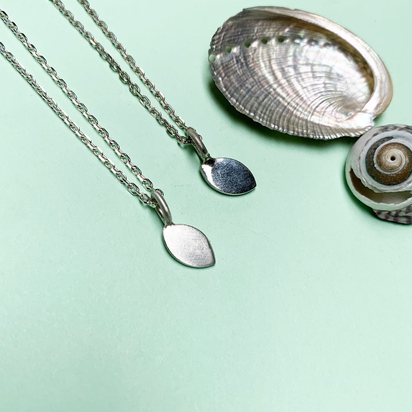 sterling silver polished leaf necklace, sterling silver, sterling silver matte leaf necklace, silver leaf necklace, sterling silver necklace, leaf pendant