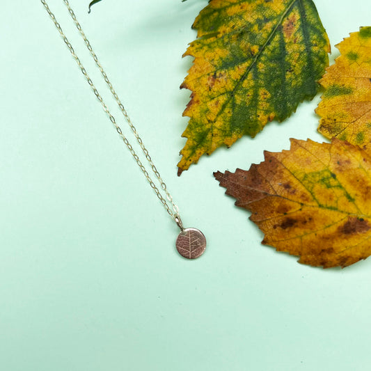 9ct gold birch pendant, recycled 9ct yellow gold pendant, 9ct yellow gold necklace, 9ct yellow gold birch pendant, gold birch pendant necklace, 9ct yellow gold necklace